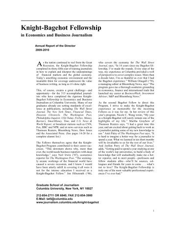 Knight-Bagehot Fellowship A - Columbia University Graduate ...