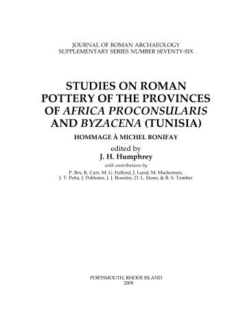 studies on roman pottery of the provinces of africa proconsularis and ...
