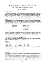 a preliminary tonal analysis of the bassa language - Journal of West ...