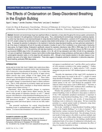 ONDANSETRON AND SLEEP-DISORDERED BREATHING The ...