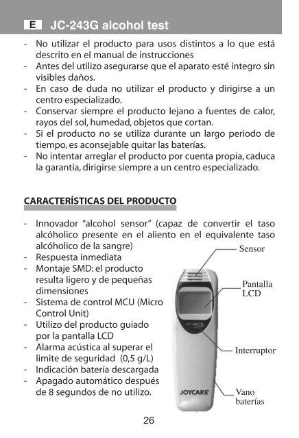 JC-243 ALCOOLTEST - Joycare