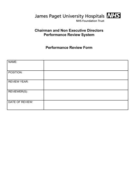 Performance Review Process for Chairman and Non Executive ...