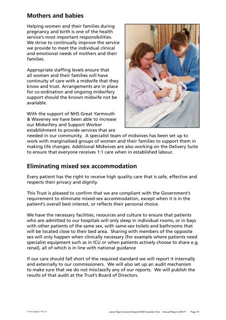 Annual Report & Accounts 2010/11 - James Paget University Hospitals