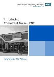 Consultant ENT Nurse leaflet - James Paget University Hospitals
