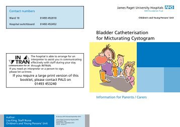 Bladder Catheterisation leaflet - James Paget University Hospitals