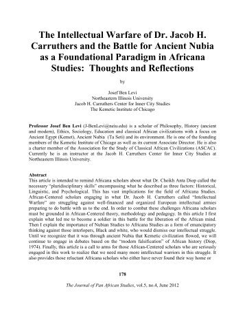 The Intellectual Warfare of Dr. Jacob H. Carruthers and the Battle for ...