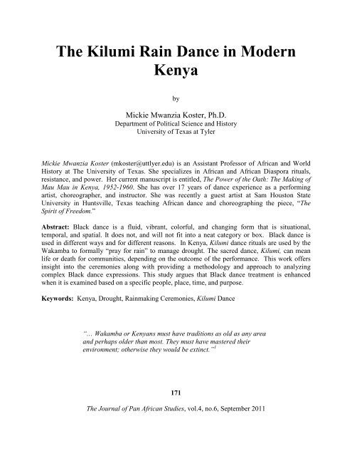 The Kilumi Rain Dance in Modern Kenya - Journal of Pan African ...