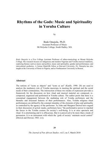 Rhythms of the Gods: Music and Spirituality in Yoruba Culture