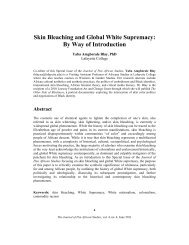 Skin Bleaching and White Supremacy - Journal of Pan African Studies