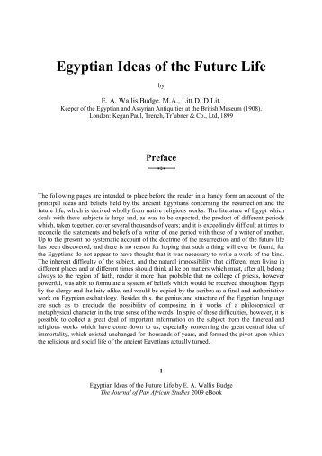 Ebook egyptian ideas of the future life - Journal of Pan African Studies