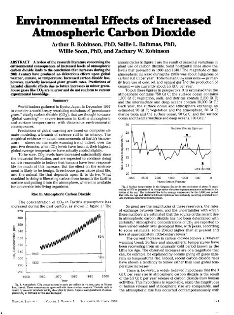 Environmental Effects of Increased Atmospheric Carbon Dioxide