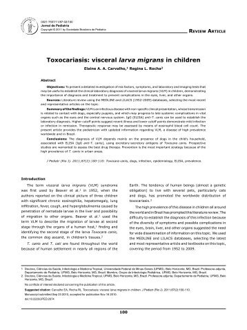 Toxocariasis: visceral larva migrans in children - SciELO