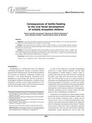 Consequences of bottle-feeding to the oral facial development