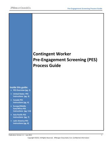 (PES) Process Guide - JPMorgan Chase