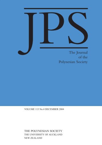 The Journal of the Polynesian Society - The University of Auckland