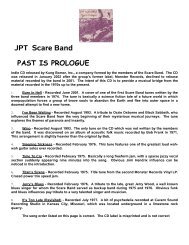 JPT Scare Band PAST IS PROLOGUE