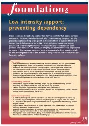 Low intensity support - Joseph Rowntree Foundation