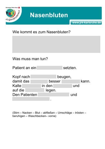 RÃ¤tsel Nasenbluten Insektenstiche - JRK Karlsruhe