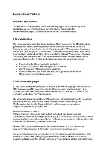 Jugendrotkreuz ThÃ¼ringen Handbuch Wettbewerbe Das Handbuch ...