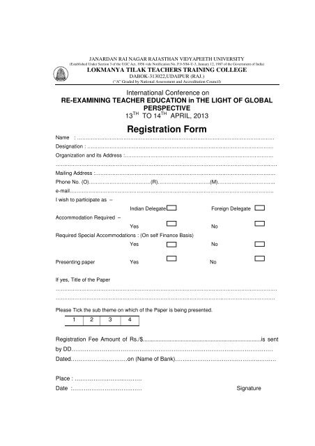 Registration Form - Jrnrvu