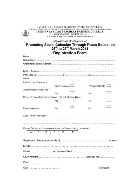 Registration Form - Jrnrvu