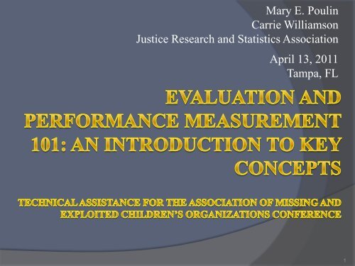 Evaluation and Performance Measurement 101: An Introduction to ...