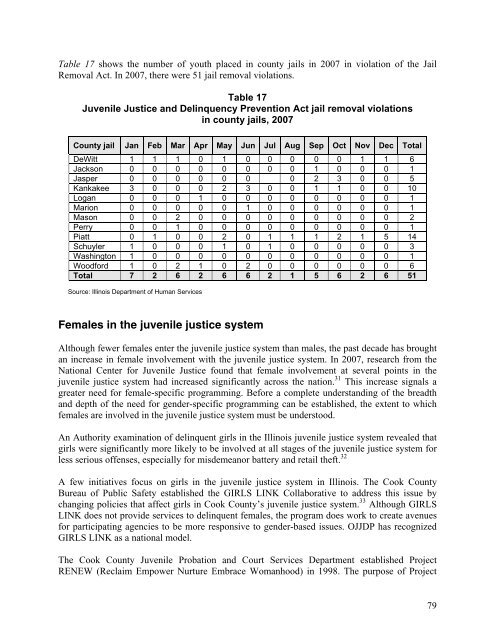 Juvenile Justice System and Risk Factor Data - Illinois Criminal ...