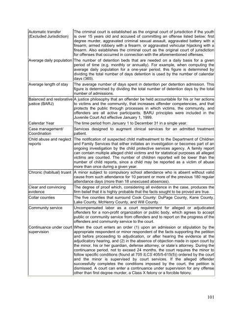 Juvenile Justice System and Risk Factor Data - Illinois Criminal ...