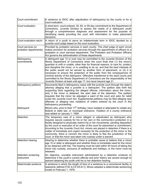 Juvenile Justice System and Risk Factor Data - Illinois Criminal ...