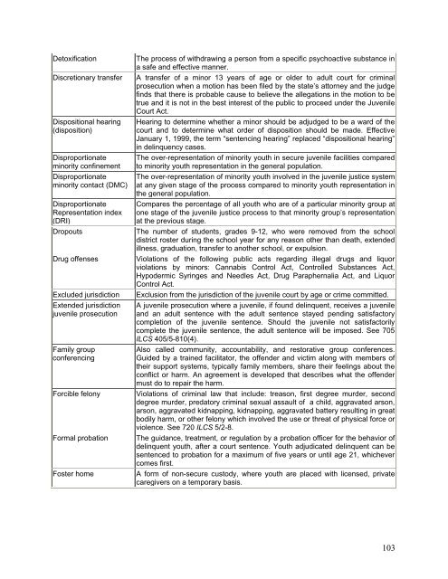 Juvenile Justice System and Risk Factor Data - Illinois Criminal ...