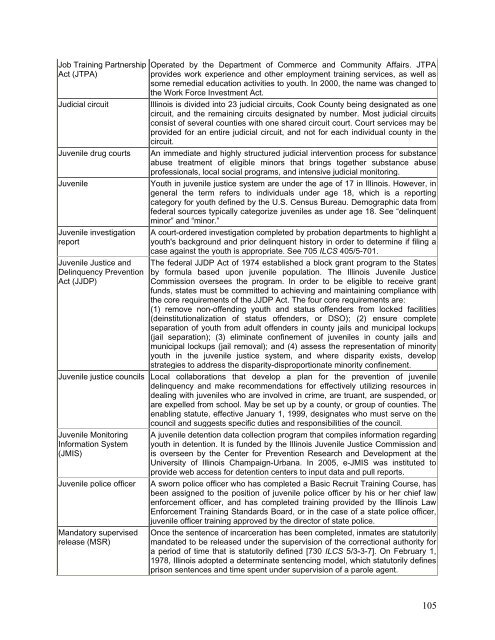 Juvenile Justice System and Risk Factor Data - Illinois Criminal ...