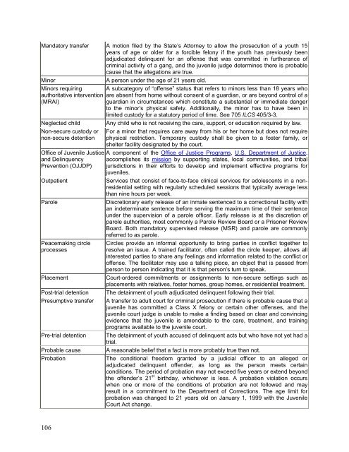 Juvenile Justice System and Risk Factor Data - Illinois Criminal ...