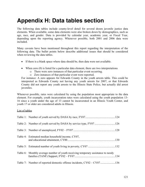 Juvenile Justice System and Risk Factor Data - Illinois Criminal ...