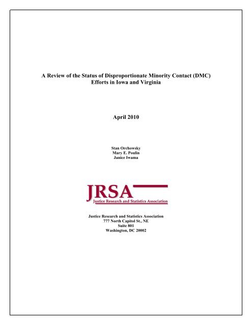 A Review of the Status of DMC Efforts in Iowa and Virginia - April 2010