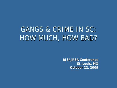 Gangs in South Carolina