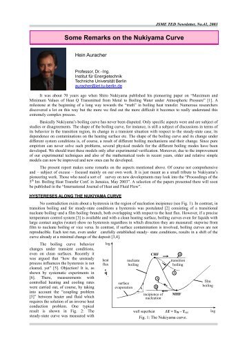 Some Remarks on the Nukiyama Curve - 日本機械学会