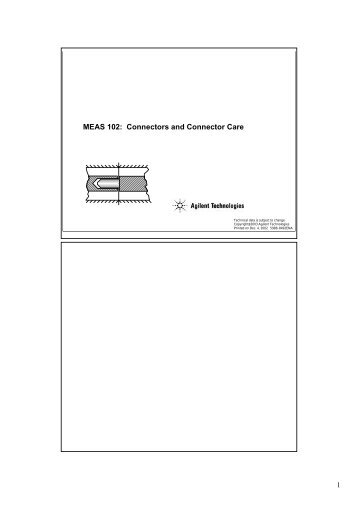 1 MEAS 102: Connectors and Connector Care