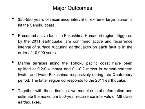 Paleoseismology and paleotsunamis of the NE Japan subduction ...