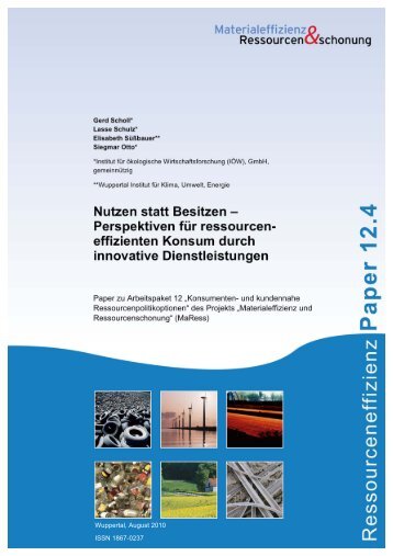 Nutzen statt Besitzen - Publication Server of the Wuppertal Institute ...