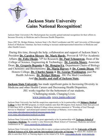 Jackson State University Gains National Recognition!
