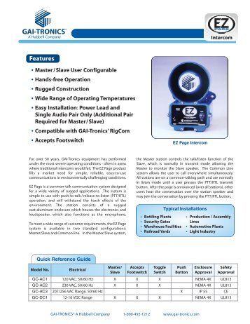 EZ Page Intercom - GAI-Tronics