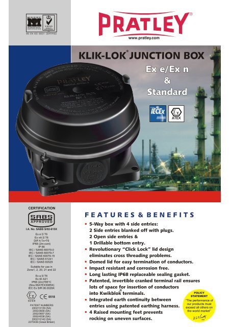 KLIK-LOK JUNCTION BOX - Pratley