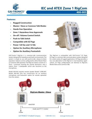 pub 130101 IEC and ATEX Zone 1 RigCom _IEC and ... - GAI-Tronics