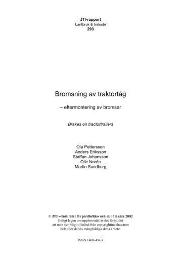 Bromsning av traktortåg - Jti