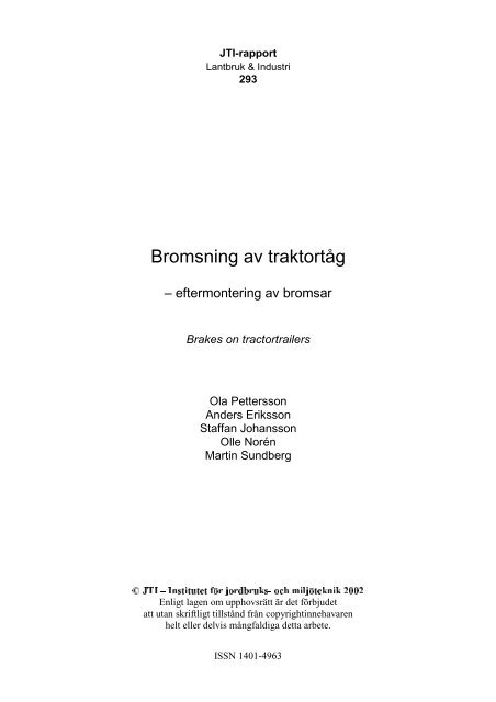 Bromsning Av Traktortag Jti