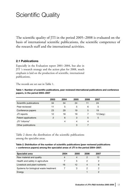 Evaluation of JTI's R&D Activities 2005–2008 - Formas