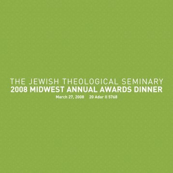 the jewish theological seminary 2008 midwest annual awards dinner