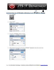 Connecting to JTSA Public Wireless on Ipad and Iphone