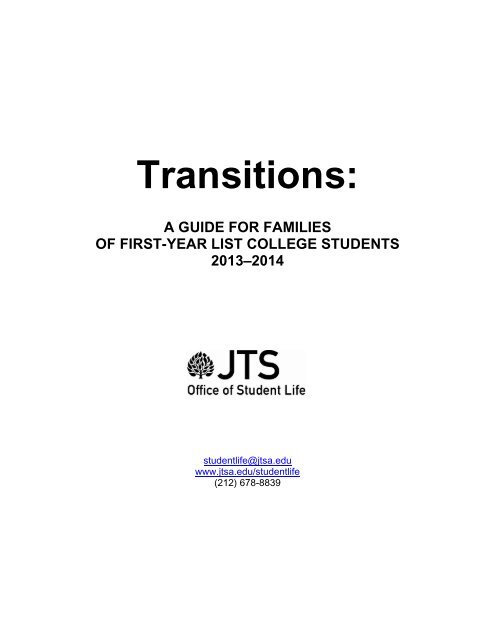 Transitions: - The Jewish Theological Seminary transitions-the-jewish-theological-seminary