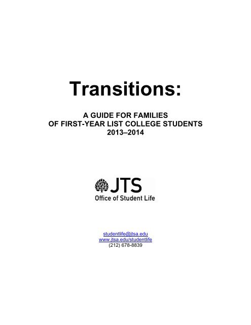 Transitions: - The Jewish Theological Seminary